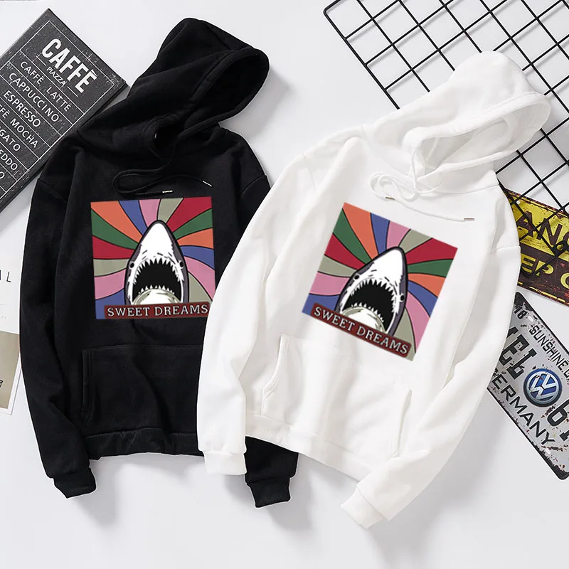 Autumn Harajuku shark print hoodie men funny Hip Hop pocket casual Oversized sweatshirts Novelty cartoon Pullover streetwear Autumn Harajuku shark print hoodie men funny Hip Hop pocket casual Oversized sweatshirts Novelty cartoon Pullover streetwear