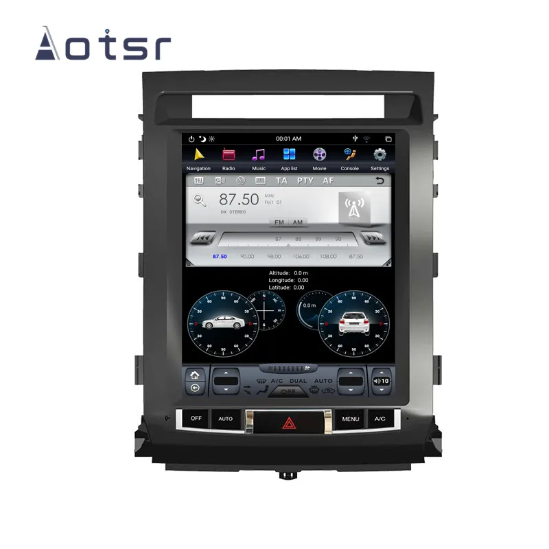 Android ужин Tesla стиль 12,1 дюймов автомобиля нет DVD плеер gps навигация для TOYOTA LAND CRUISER LC200 2008- стерео Мультимедиа