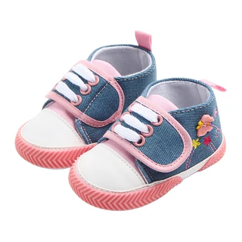 

Infant Baby Girl Shoes Sneakers Cute Butterfly Floral Embroidery Anti-Slip First Walkers Shoes For Little Girls 0-18Months