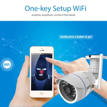 

720P HD CCTV Security Wireless WiFi IR Night Vision Outdoor Waterproof Camcorder Free P2P Server Easily Setting Scanning QR Code