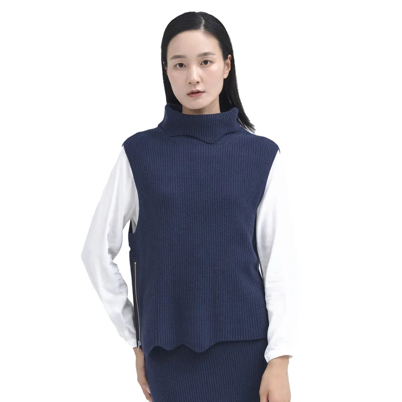 

Sweater Vest Women Clothing Sleeveless 100% Wool Vintage Solid Autumn Winter Pullover Female Tops Sweaters
