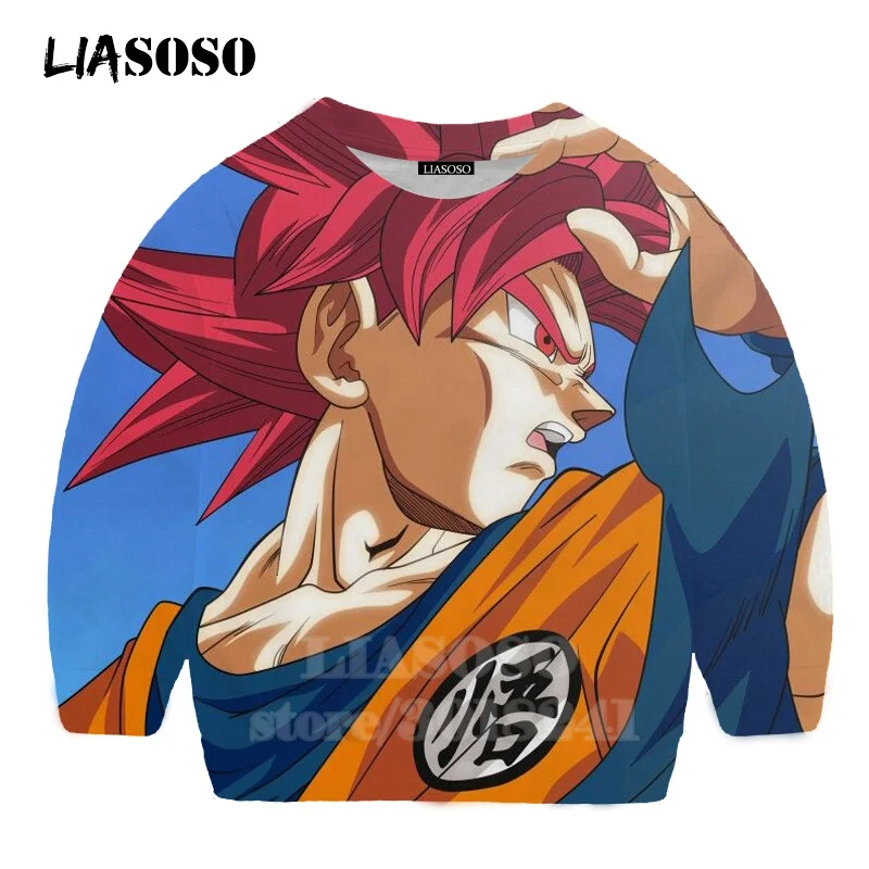 3 LIASOSO/Детская толстовка с Гоку для подростков и сына, футболка с 3D принтом Dragon Ball Z, детский топ, пуловер с круглым вырезом для мальчиков и девочек, толстовки для малышей, B157-21 - Цвет: 3