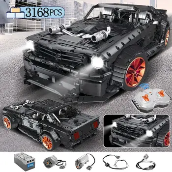 

3168pcs MOC RC /non-RC Ford Mustang Hoonicorn RTR V2 Building Block For Technic Racing City Car Led Bricks Toys for Children