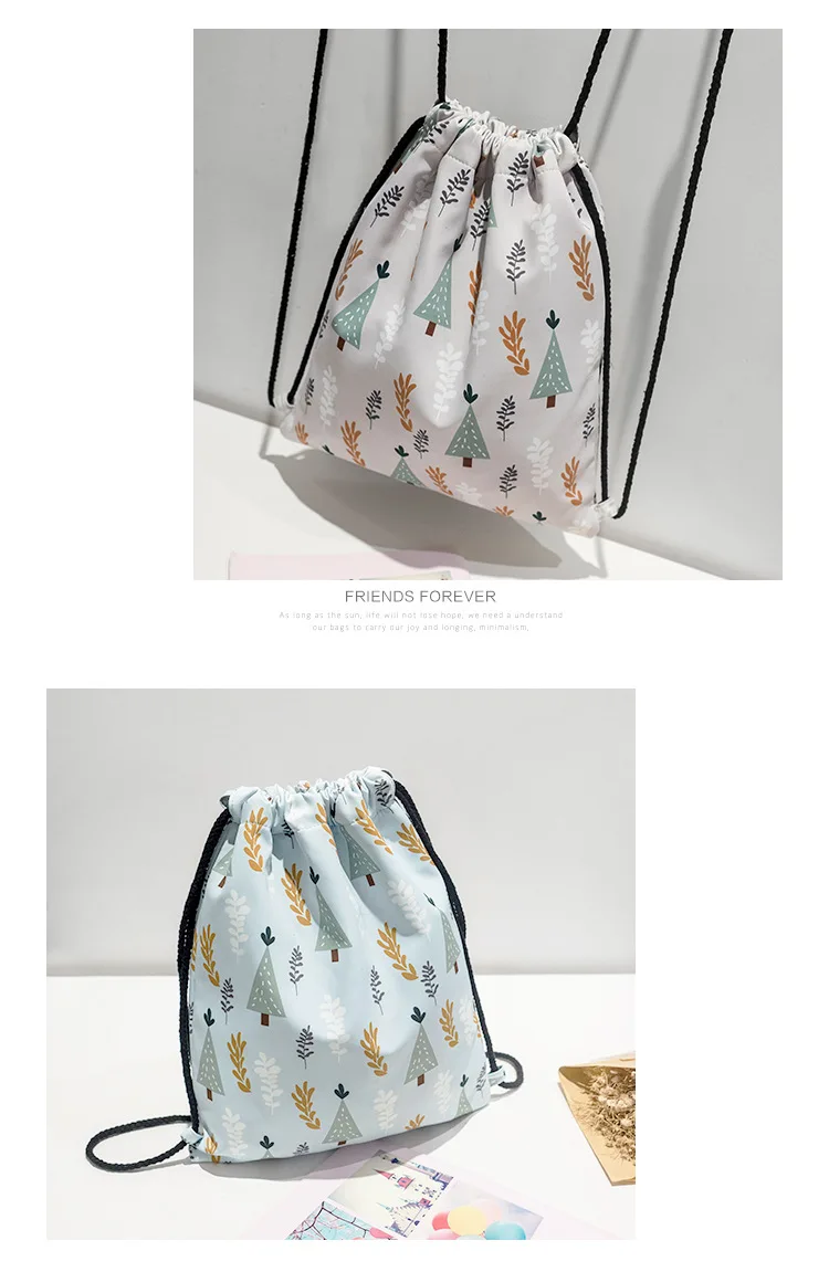 Drawstring Рюкзак водостойкий цифровая печать сумка-кисет Повседневное хипстер студентов легкая сумка для хранения