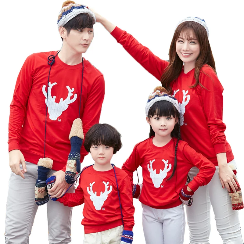 

2019 New Matching Family Christmas Family-friendly Christmas Long-sleeved Family with One-piece T-shirt Family Matching Clothes