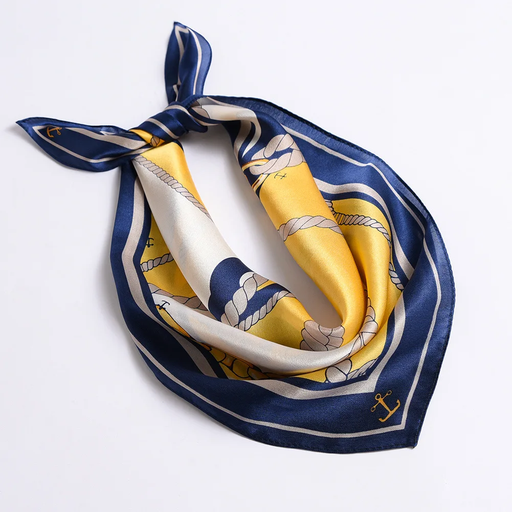 

DANKEYISI Pure Silk Square Scarf Neckerchief Women Flower Print Small Real Silk Scarf Bandana Ladies Natural Silk Head Scarf