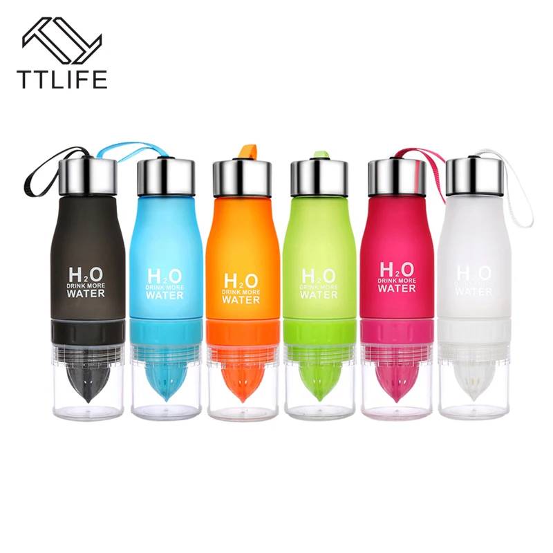 TTLIFE Gift 650ML H2O Lemon Juice Fruit Water Bottle Infuser Drinkware for Outdoor Portable Shaker Sport Bottle BPA Freeshipping