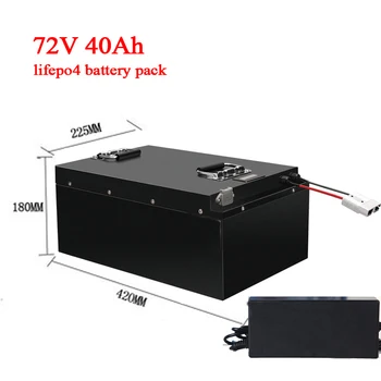 

lifepo4 72V 40Ah battery Lithium battery BMS deep cycle for 1500w 3000w motor inverter scooter motorcycle battery + 5A charger