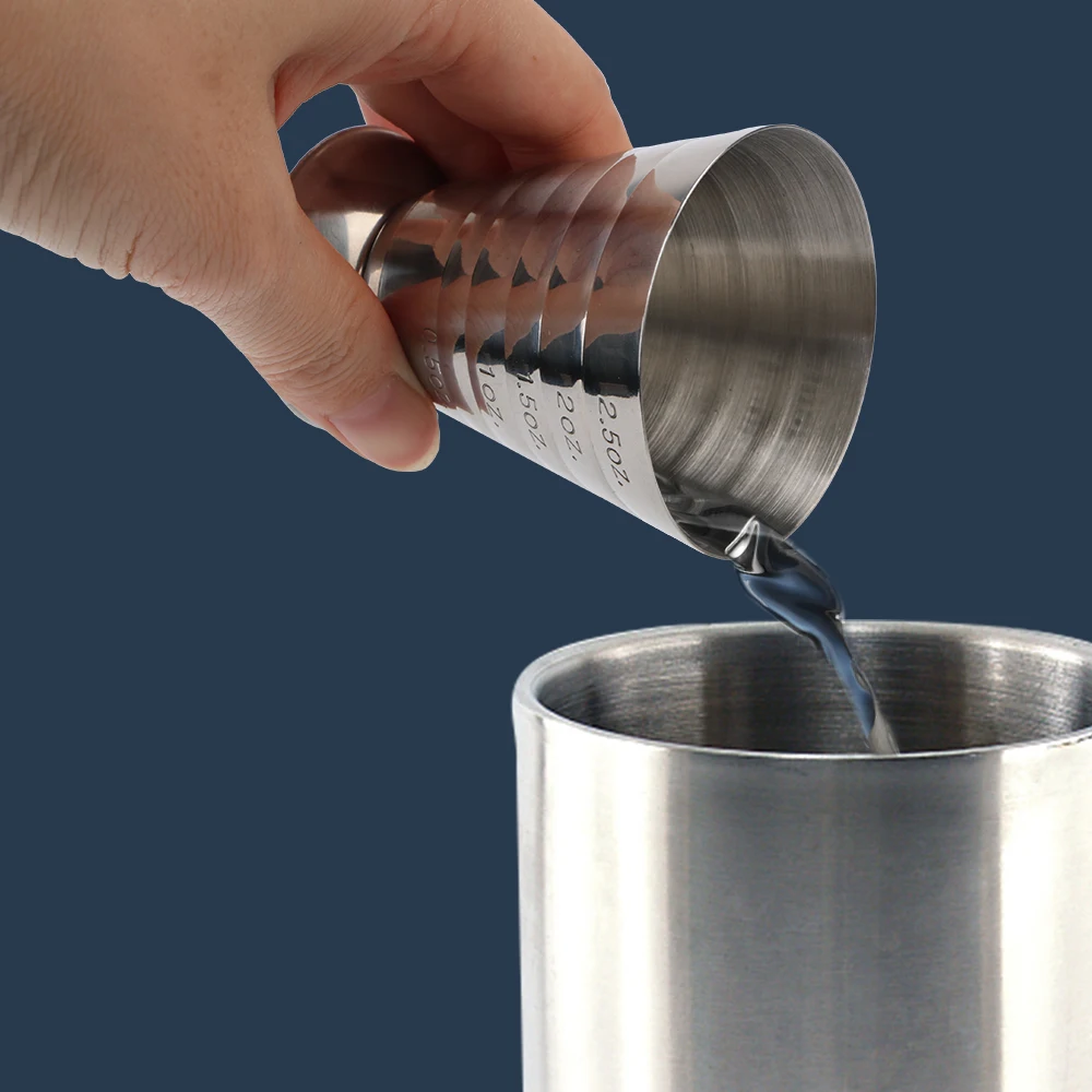 Cocktail Shaker Bar Mixed Drink Accessories Measure Cup Cocktail Shaker Jigger Stainless Steel 75ML Gadgets