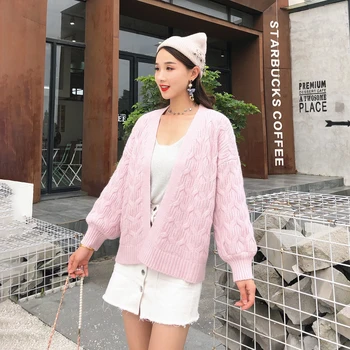 

Women 2019 Casual Outwear Cardigan Knitted Female Open Stitch Long Sleeve Ladies Sweater Cardigans