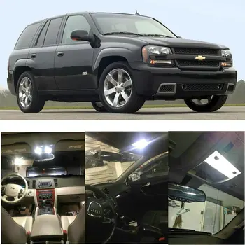 

Car Interior Led Light Kit For 2006 Chevrolet Trailblazer 14pc Licnse plate Dome Map trunk Lamp bulb error free t10