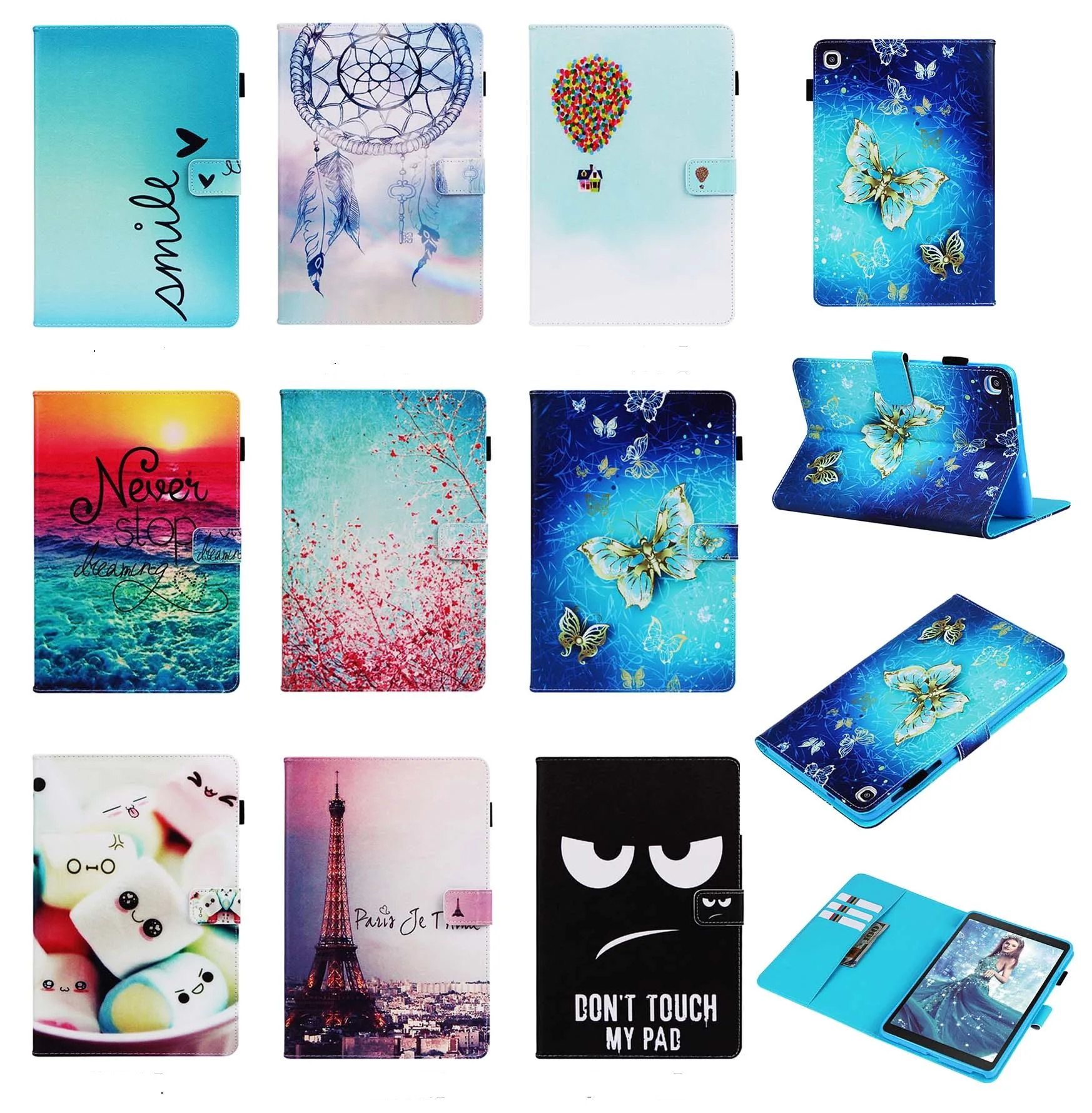 Tab S5E 10.5 SM T720 SM T725 Tablet Case For Galaxy Tab S5e Cover PU Leather Painted Flip Cover