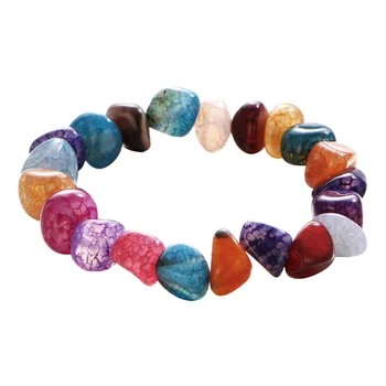 

fashion Woman Colorful Irregular Ice Cracked Color Gravel Hand Beads Bead Natural Stone Yoga Bracelet