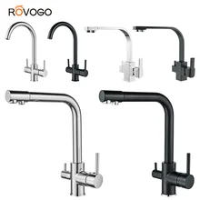 ROVOGO 3 in 1 Drinking Water Faucet, Purified Kitchen Faucet Cold and Hot Mixer Taps, RO System Water Filter Faucet