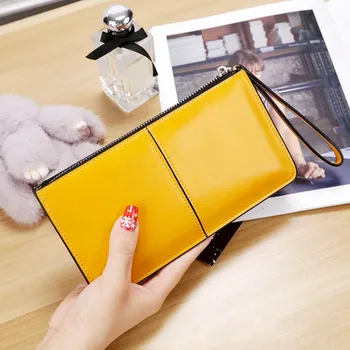 

New Fashion Zipper Women Bifid Large Capacity PU Leather Long Coin Card Phone Purse and Good Quality