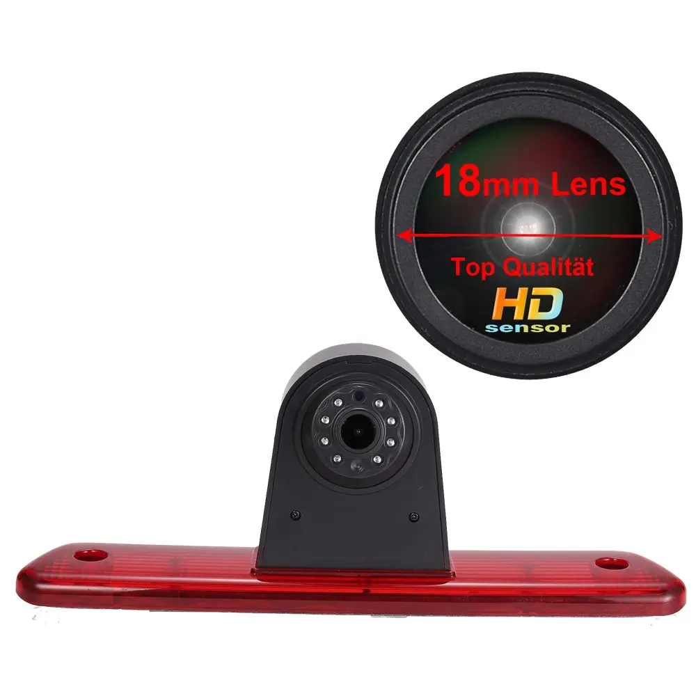 

18mm Gals lens HD Car Brake Light Taillight parking backup rear view Camera for Toyota Proace veron Peugeot Expert Traveller VAN