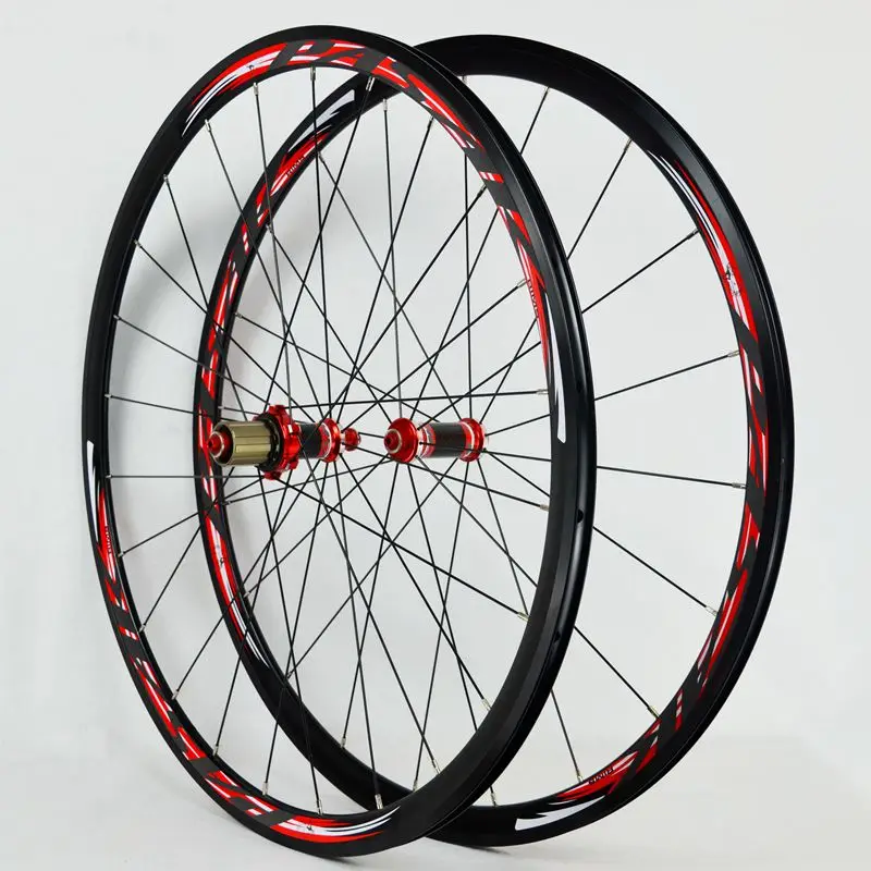700C Carbon Fiber Wheels Road Bike Bicycle Wheel Light Carbon Wheelset V/C Brakes 30/40MM Rim direct-pull stainless steel spoke