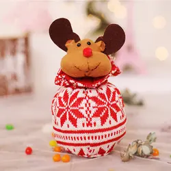 Праздничная переноска милая детская Подарочная сумка конфетный бисквит вязаная маленькая еда для вечеринки Рождественский мультфильм с