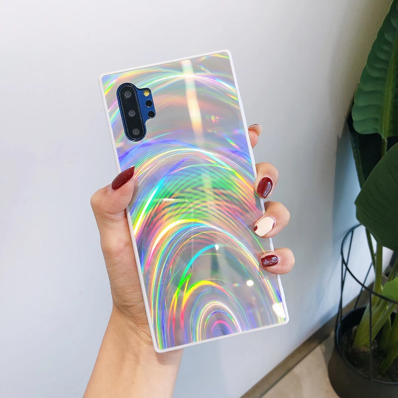 Роскошный блестящий Радужный чехол для huawei mate 30 P30 Pro 20 P20 lite, чехол для Honor 10 lite 8A 8X, жесткий акриловый чехол с градиентом