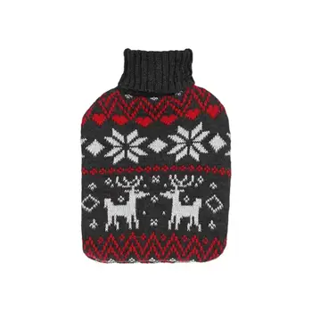 

1PC Christmas Hot-water Bottle Cover Knitted Cover Keeping Warm Cover for Home Outside Use (Without Hot Water Bottle)