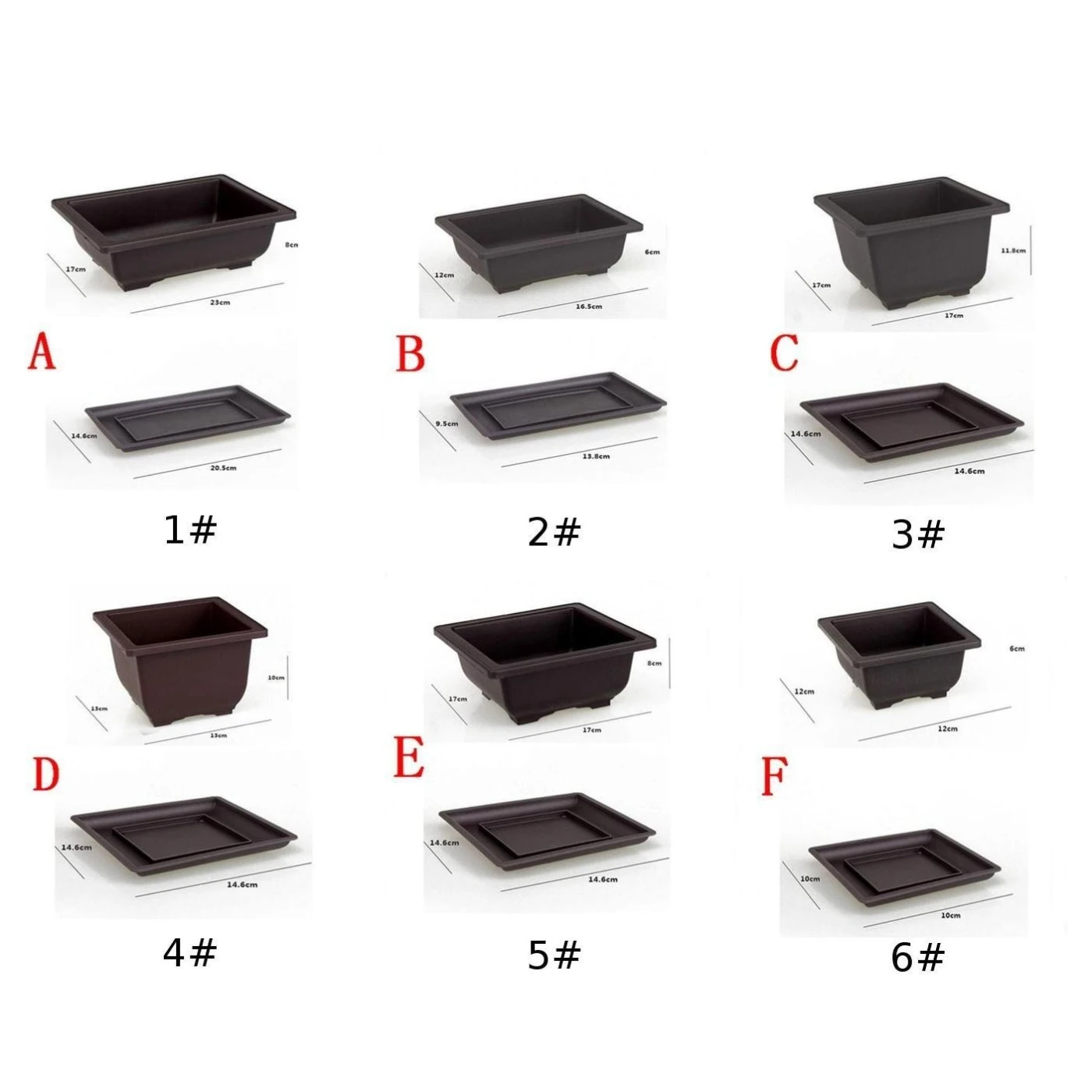 Plastic Flower Pot Square Balcony Nursery Bonsai Succulent Planter Bowl Decor