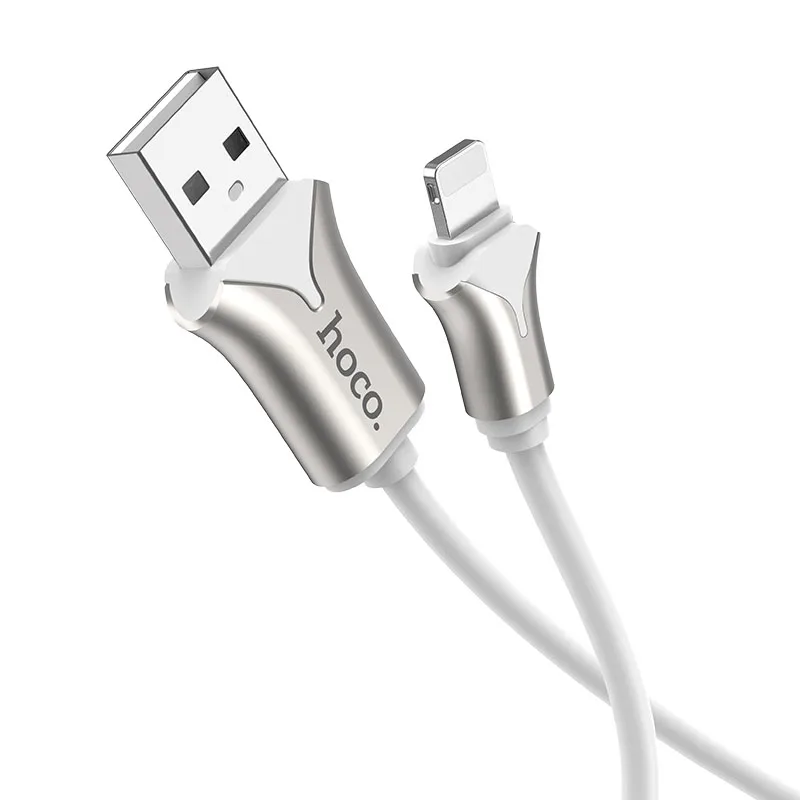 HOCO U67 20 шт./лот 1,2 м Прочный USB кабель для iPhone кабель Micro кабель для samsung USB кабель зарядное устройство провод - Цвет: white