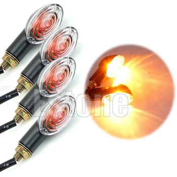 

4Pcs Universal Motorcycle Bike Amber Turn Signal Blinker Indicator Light NEW