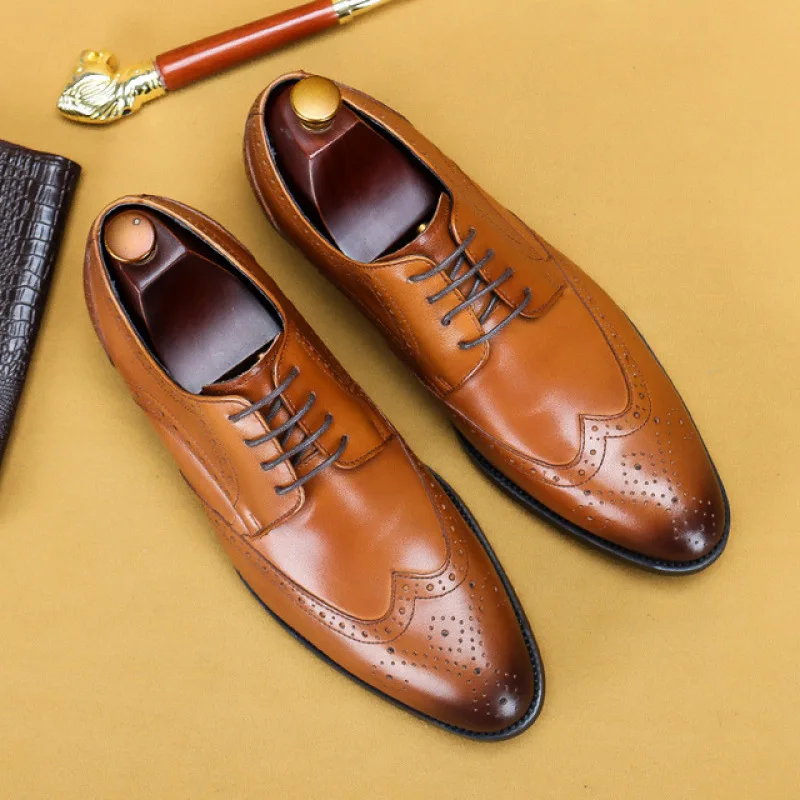 Handmade Mens Formal Shoes Luxury Cow 
