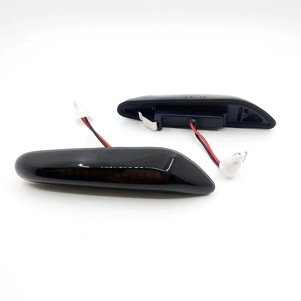 Best 2PCS Smoke Lens Dynamic Flowing LED Turn Signal Side Marker Light Blinker Lamp for BMW E60 E61 E90 E91 E81 E82 E88 E46 X3 X1