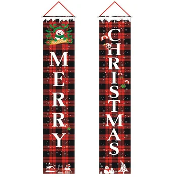 

Wall Door Hanging Grid Cloth Couplet Christmas Decoration Ornaments Christmas Couplet Home Decor Couplet Hanging Decor Supplies