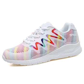 

2020 New Women Shoes Flats Fashion Casual Ladies Shoes Woman Lace-Up Mesh Breathable Female Sneakers Zapatillas Mujer