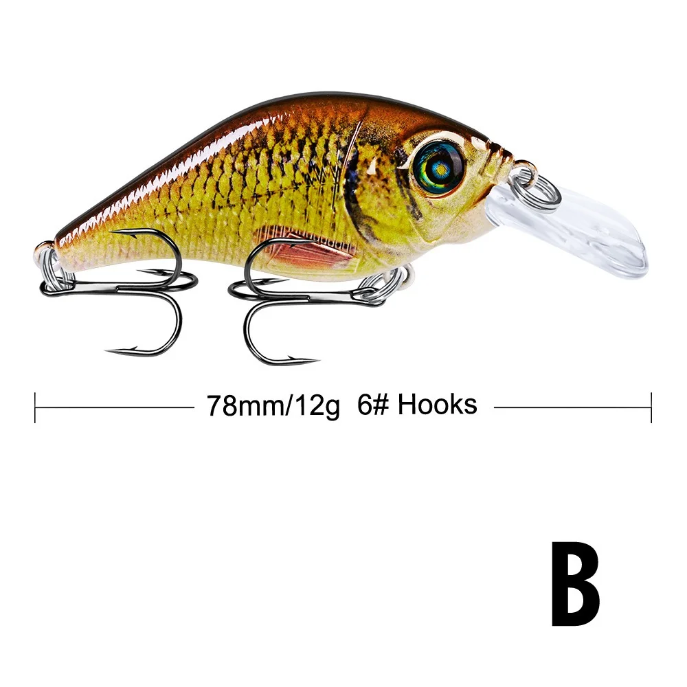 Реалистичная рыболовная приманка 78 мм 12 г Pesca крючки рыба воблер снасти воблер искусственные японские качели жесткая приманка свимбейт бионический гольян - Цвет: B