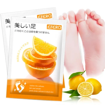 

3Pack=6Pcs Orange Foot Mask for Legs Peel Cuticle Moisturizing Exfoliating Foot Spa Socks Dead Skin Remover Foot Peeling Mask