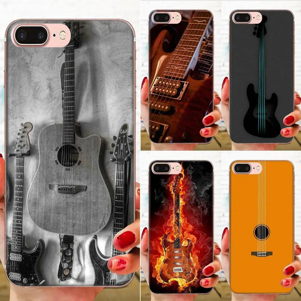 Бас гитарные струны музыкальные гитары для Apple iPhone 4 4S 5 5C 5S SE SE2 6S 7 8 11 Plus Pro X XS Max XR TPU