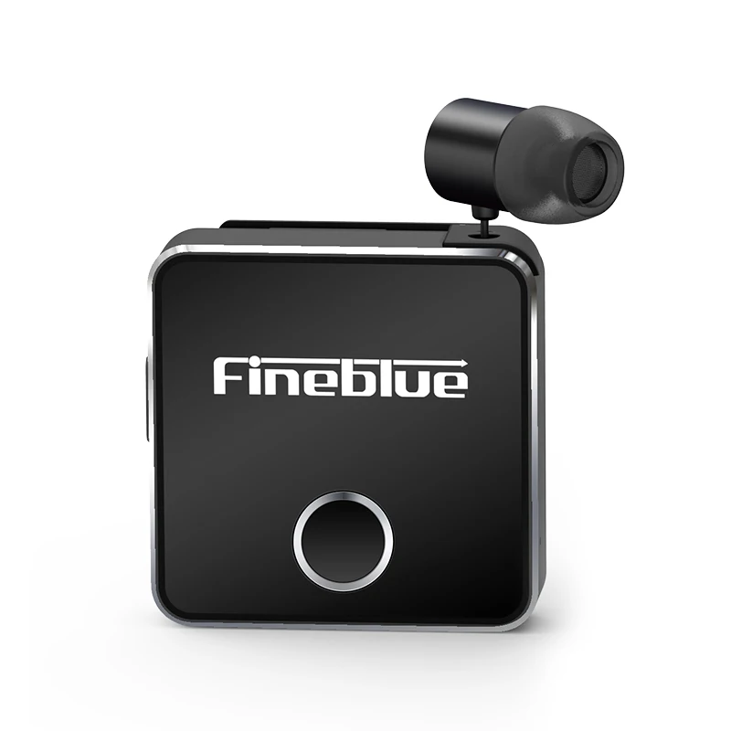 Fineblue F1 Bluetooth 5,0 зажим для наушников на кабель вытяжной наушник беспроводные музыкальные гарнитуры Вибрация оповещения Hands-free w/Mic