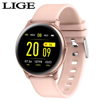 

2019 Fashion New Women Smart Watch Men Sport Watch Heart Rate Blood Pressure Monitor Function Waterproof Smartwatch For iPhone