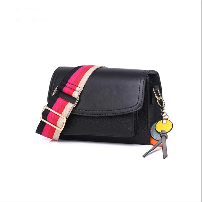 Goede Echt Leer Vrouwen Schoudertassen Luxe Ontwerpers 2019 Dames Messenger Bag Crossbody Tassen Voor Vrouwen Met Brede Schouderriem