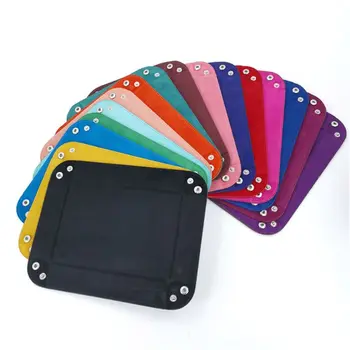 

Rectangle PU Leather Dice Trays Foldable Storage Box Table Games Key Coin Box