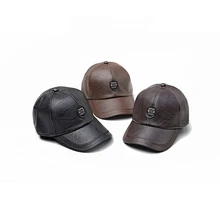 Модная кепка из искусственной кожи, Мужская бейсболка с защитой ушей, осенняя и зимняя ветрозащитная теплая универсальная Кепка