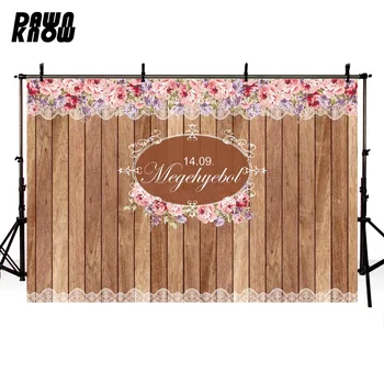 

DAWNKNOW Flower Wall Photography Background Floral Wood Wall Backdrop Wedding Celebrations Event Photocall Customize lv2186