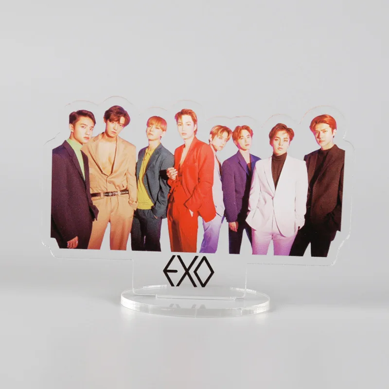 Kpop Exo фигура стоящая Фото Акриловый Прозрачный Настольный стоящий альбом фото картина плакат K-POP EXO фанатов коллекция подарки - Цвет: EXO