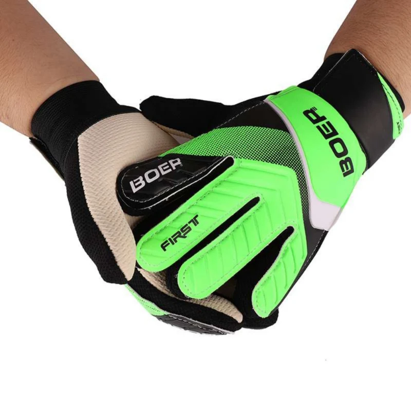 Взрослые уличные спортивные футбольные перчатки противоскользящие профессиональные утолщенные вратарские перчатки Размер 8 9 10 - Цвет: green 8