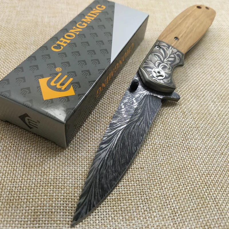 

8.6'' Damascus tactical Knife 58HRC Steel 7Cr15 Blade Folding Pocket Tactical Survival Camping Knives EDC Tools Tactical Knifes