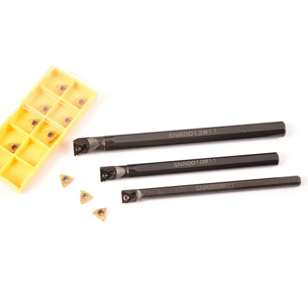 

Holders Wrenches Inserts SNR0008K11+SNR0010K11+SNR0012M11 Thread Turning Tool Holder + 11IR AG60 Inserts