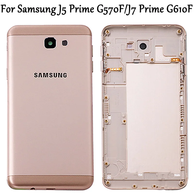 

New J7 Prime G610F G610 On7 2016 Metal Back Housing For Samsung Galaxy J5 Prime G570F G570 On5 2016 Back Battery Cover Housing