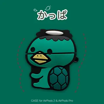 

Airpods case japanese legend kappa river kid baby freak special 3D SOFT Silicone unique style protective cover with hook
