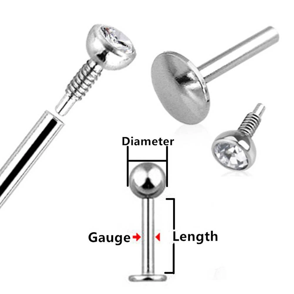 Стержень для губ с опалом кольцо ювелирное изделие тела внутренней резьбой ушной