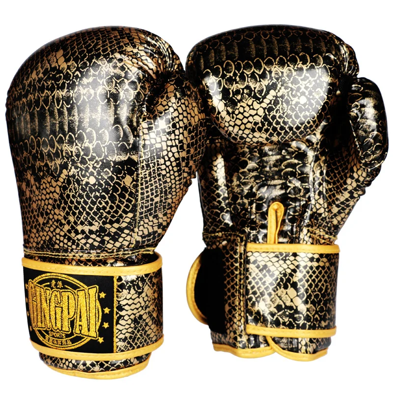 

Golden/Silver 8OZ 10OZ 12OZ Adult Men Women Python PU Leather Boxing Gloves Sandbag Mitts Guante DE Boxeo Punching Fitness Glove