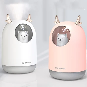 

300ml Cute Polar Bear Air Humidifier Ultrasonic USB Essential Oil Diffuser Cool Mist Maker Fogger With LED Light For Room Car