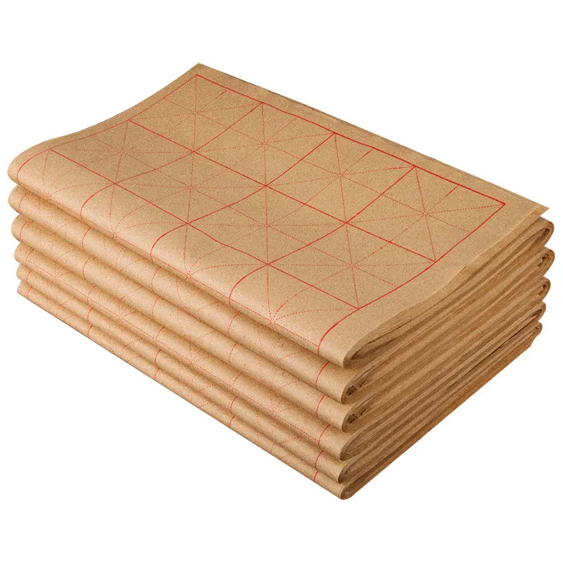 250pcs Chinese Calligraphy Paper Bamboo Xuan Paper with Grids Chinese Raw Rice Paper for Beginner Calligraphy Practice Supply